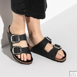 Birkenstock Arizona Big Buckle Oiled Leather with Silver Buckle